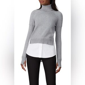 KF/KAUFMANFRANCO COLLECTIVE GREY KNIT INSET SWEATER